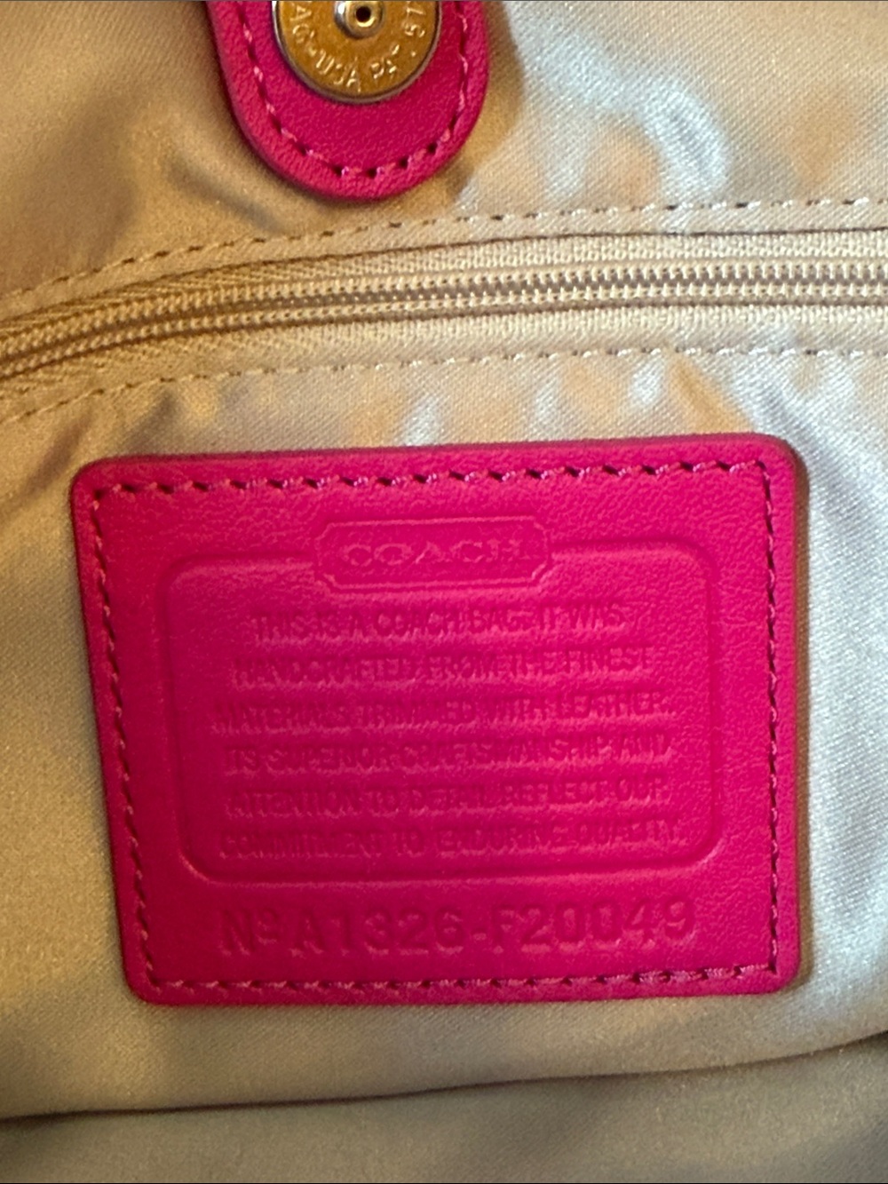 Vintage Y2K Coach Pink Signature Circle Tote with Matching Wristlet - Picture 7 of 11